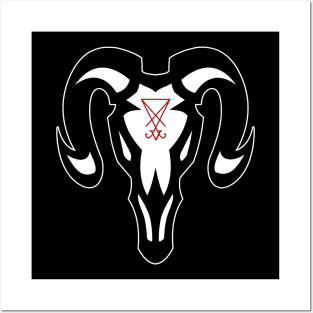 Lucifer Goat Skull Posters and Art